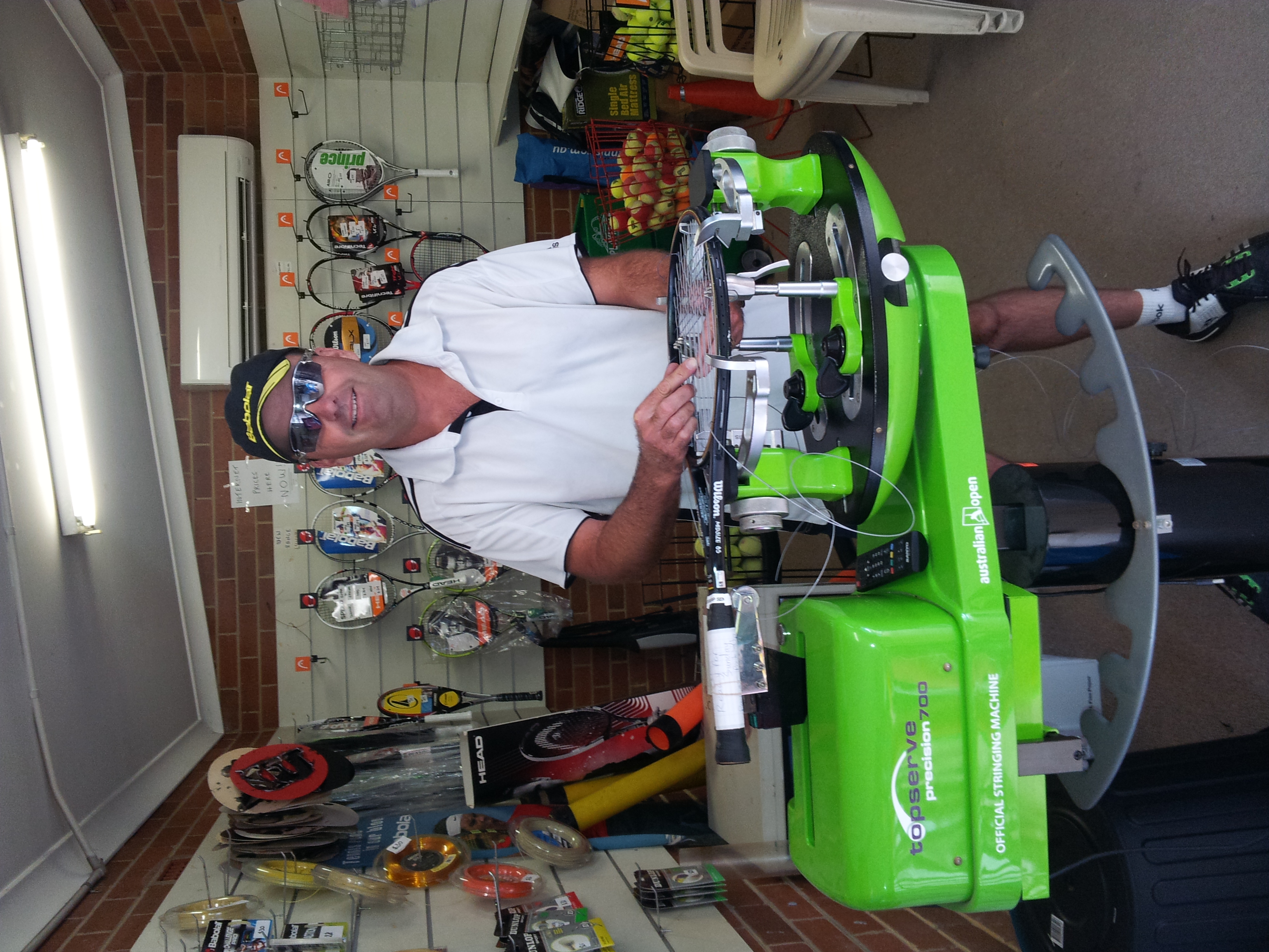 German stringing machine at Auburn Tennis Centre