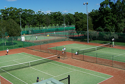 Aerial view of Auburn Tennis Centre's 11 courts